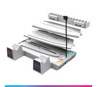 Oniverse PS5/PS5 Slim Stand - 3 Speed Fan Cooling Station, Dual Charger PS5 Controller DualSense Compatible, Headphone Charging Stand & Accessory Storage 14 Games - Nexus 5