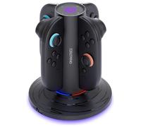 Oniverse Controller Charger for Switch 2 - Fast Charging Dock for 4 Joy-Cons Compatible with Nintendo Switch 2, USB-C Powered, Red/Blue LED Indicators, Accessory with 10 Lighting Modes