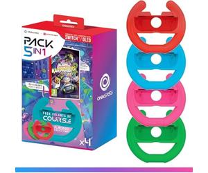 Oniverse Spiel Nickelodeon Kart Racers 2: Grand Prix (Download-Code) + 4er-Pack Lenkräder Joy Con für Nintendo Switch und Switch OLED