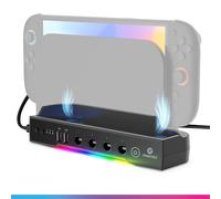 Oniverse Support für Nintendo Switch 2 - Multifunktionale Kühlstation, USB-A Ladegerät für 2 Pro-Controller, 4 NGC-Ports für Gamecube-Controller, 3-Gang-Lüfter, 8 LED-Modi - Hubble