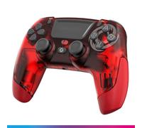 Oniverse Wireless Controller for PS4 PS3 PC Android iOS, Headphone Jack, Hall Effect Joystick, Rechargeable 1000mAh Battery, Macro Buttons, Wake-up Function, 6-Axis Gyroscope, Revolt Red