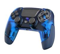 Oniverse Wireless Controller for PS4 PS3 PC ANDROID iOS, Stereo Headset Jack, Adjustable Vibrations, touchpad, macro back buttons, Turbo mode, Wake up, 6 Axis sensor - Revolt (Neptune Blue)