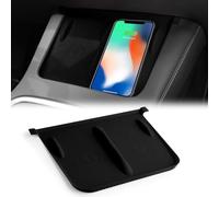 ONKENTET Center Console Wireless Charging Silicone Mat Compatible with Tesla Model 3 Model Y 2023 2022 2021 Accessories Waterproof Cover Interior Pad Non-Slip Mats Phone Tray Upgrade (Black)