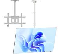ONKRON Ceiling Mount for Television 32-80 Inch, Ceiling and TV Wall Mount up to 68,2 kg, Height Adjustable Television Bracket VESA 100x100-600x400, Ceiling Mounted TV Bracket Tilt Swivel White N1L-W