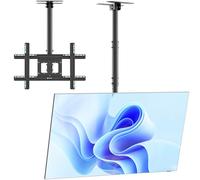 ONKRON Ceiling TV Mount 32-80 Inch up to 68.2 kg, max VESA 600x400, N1L-B | Ceiling TV bracket, height adjustable up to 1584 mm, tilting, swivelling, cable management, hotels, cafés & retail, black