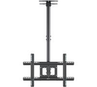 ONKRON Full Motion Ceiling TV Bracket for 32-80 Inch Screens up to 68 kg, Long Reach Ceiling Mount for TV VESA 100x100-600x400, Height Adjustable Television Pole Bracket Tilt and Swivel Black N2L-B