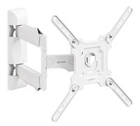 ONKRON Full Motion TV Wall Bracket for 32-65 Inch Screen, Television Wall Mount Weight up to 35 kg, Universal TV Bracket Tilt and Swivel VESA 100x100 - VESA 400x400, Television Mount White M4-W