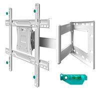 ONKRON Full Motion TV Wall Bracket for 40-75 Inch TVs, Universal Television Mount Weight up to 68 kg, Long Reach Television Wall Mount VESA 100x100-600x400, Tilt and Swivel TV Bracket White M7L-W