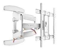 ONKRON Full Motion TV Wall Bracket for 40-75 Inch TVs up to 45,5 kg, Universal Television Mount VESA 200x100-600x400, Movable Television Wall Mount, Tilt and Swivel TV Bracket White M6L-W
