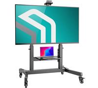 ONKRON Mobile TV Stand 50-100 Inch 120 kg, max VESA 1000x600, TS1991-B | Rolling TV stand on wheels, ±5° tilt, cable management, equipment shelves, lockable castors, conferences & events, black