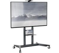ONKRON Mobile TV Stand 55-90 Inch up to 75 kg, max VESA 800x600, TS1871-G | Universal TV stand, height adjustable up to 1539 mm, equipment shelf, cable management, offices, classrooms & meetings, grey