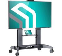 ONKRON Mobile TV Stand 70-110 Inch 130 kg, max VESA 1000x600, TS2821-B | Rolling TV stand on wheels, shelf up to 10 kg, reinforced frame, lockable castors, teaching, events & public spaces, black