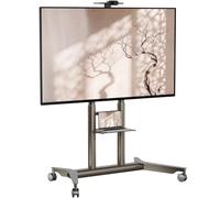ONKRON Mobile TV Stand on Wheels 55"-90", 75 kg, max VESA 800x600, TS1871-С | Universal TV stand, height adjustable up to 1539 mm, equipment shelf, cable management, offices, classrooms & meetings, beige
