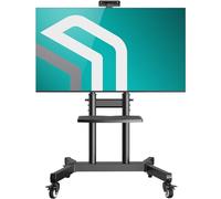 ONKRON Mobile TV Stand on Wheels for 50-90 Inch Screens, Rolling TV Stand with Tilt max load 100 kg, Portable TV on Wheels VESA 200x200-800x600, Height Adjustable Television Trolley Black TS1891-B