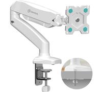 ONKRON Single Monitor Arm Desk Mount for 13-32 Inch Screens up to 10 kg, Computer Screen Arm, Screen Mount with Gas Spring VESA 75x75 & VESA 100x100, Full Motion Monitor Stand for Desk White G80-W