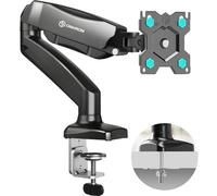 ONKRON Single Monitor Arm Desk Mount for 13-32 Inch Screens up to 8 kg, Full Motion Screen Stand for Desk VESA 75x75 & VESA 100x100, Gas Spring Desktop Monitor Stand, Clamp & Grommet Black G80-B