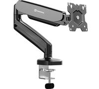 ONKRON Single Monitor Arm Desk Mount for 13 - 32 Inch Screens up to 8 kg, Gas Spring Monitor Arm VESA 75x75-100x100, Full Motion Computer Screen Mount for Desk, Clamp & Grommet Black G50-B
