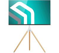 ONKRON Tripod TV Stand 32-65 Inch up to 35 kg, max VESA 400x400, TS1220-W | Easel TV stand, 360° swivel, height adjustable, wooden tripod, no wall drilling, for living rooms, bedrooms & offices, white