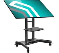 ONKRON TS1350 Tilting Mobile TV Stand 32-70 Inch TVs - 4 Casters, 90 Tilt, 800-1010mm Height, VESA 100x100-600x400, Cable Management, 45kg