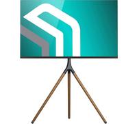 ONKRON TV Tripod Stand Height Adjustable TV Stand Wood for 32-65 inch TV max VESA TV Stand Tripod 400x400mm up to 35 kg/Tripod TV Stand - Wooden TV Stand/Small TV Stand Black TS1220-B