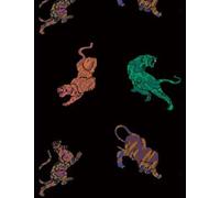 ONLY Women's Onlalma Life Poly S/S V-Neck top T-Shirt, Black/AOP: 586 Swirl Tiger, Large