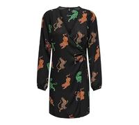 ONLY Women's Onlalma Life Vis Jen Long Dress, Black/AOP: 586 Swirl Tiger, S