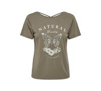 ONLY Women's Onlfree Life S/S Cross Back Top Box JRS T-Shirt, Walnut/Print: Natural, S