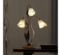 ONLI Alga table lamp, 3-bulb, iron, glass, Florentine