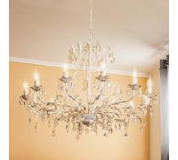 ONLI Crystal chandelier Teresa, ivory, 12-bulb
