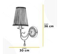 ONLI Delia wall light, bronze-coloured, 1-bulb, width 15 cm