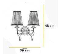 ONLI Delia wall light, bronze-coloured, 2-bulb, width 25 cm