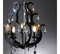 ONLI Jane metal chandelier, black, 5-bulb, crystal