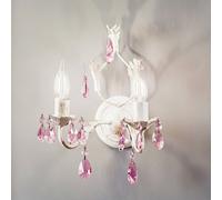 ONLI Kate wall light, 2-bulb, white, rose crystals