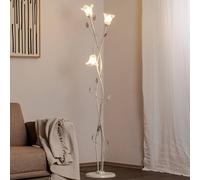 ONLI Lancia 3-bulb floor lamp, ivory-coloured, iron, glass