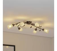 ONLI Liliana ceiling light, 6-bulb, black, red gold, metal