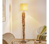 ONLI Marica floor lamp with fabric shade and wooden element