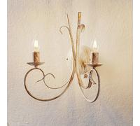 ONLI Pompei wall light, 2-bulb, antique white