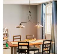 ONLI Rosina pendant light, 2-bulb, light pink/bronze