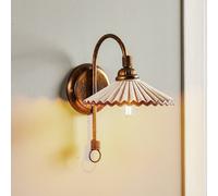 ONLI Rosina wall light, bronze with pink ceramic shade