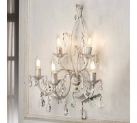 ONLI Teresa crystal wall light, ivory, 5-bulb