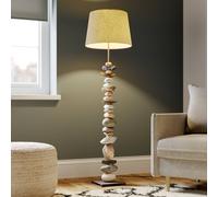 ONLI Vera floor lamp with fabric shade and stone decoration