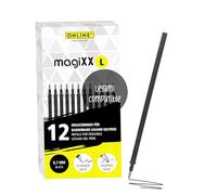 Legami MagiXX L I Black 0.7 mm Refills - 12 Pack Compatible with Gel Pens