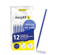 ONLINE 12 x Erasable Gel Pen Refill, Compatible with Legami, Blue, Medium Tip 0.7 mm, Thermosensitive Gel Ink, Refillable