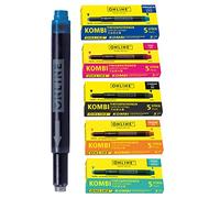 ONLINE 25 x Compatible Fountain Ink Cartridges, Multicolour, Universal Refills for Lamy, Pelikan, Stabilo etc.