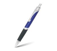 Online ballpoint pen Sporty, noble biro, retractable ball pen made of aluminum, replaceable refill, black writing color, perfect gift, colour blue, 31666/3D