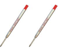 ONLINE ballpen Refill International King-Size red, G2 Format line Width Medium, Suitable for: Parker, Pelikan, Faber-Castell etc, Durable, Standard biro Refills (Pack of 2)