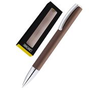Ballpen Vision Brown | made of aluminum | with international king size refill | refillable | writing colour black | in gift box