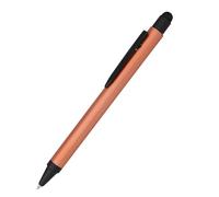 Online ballpoint pen, retractable ball pen made out of aluminum, stylus-tip, replaceable refill, premium writing experience with blue writing colour, durable design, colour rose