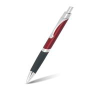 Online Ballpoint Pen Sporty Red, Biro, Retractable Ball Pen Made Of Aluminum, Replaceable Refill, Blue Writing Color