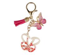 ONLINE Barbie Keyring Letter B I "Barbie B" Keychain as Bag Pendant or Car Key Fob, Gold Keyring with Butterfly & B Letter, for School Enrolment for Girls